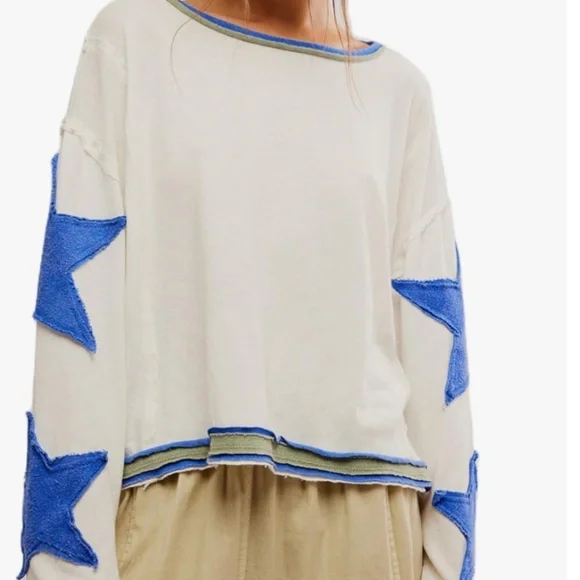 Women’s Keep on Shining Oversized Sweatshirt in Tea Combo sz various - Picture 1 of 6